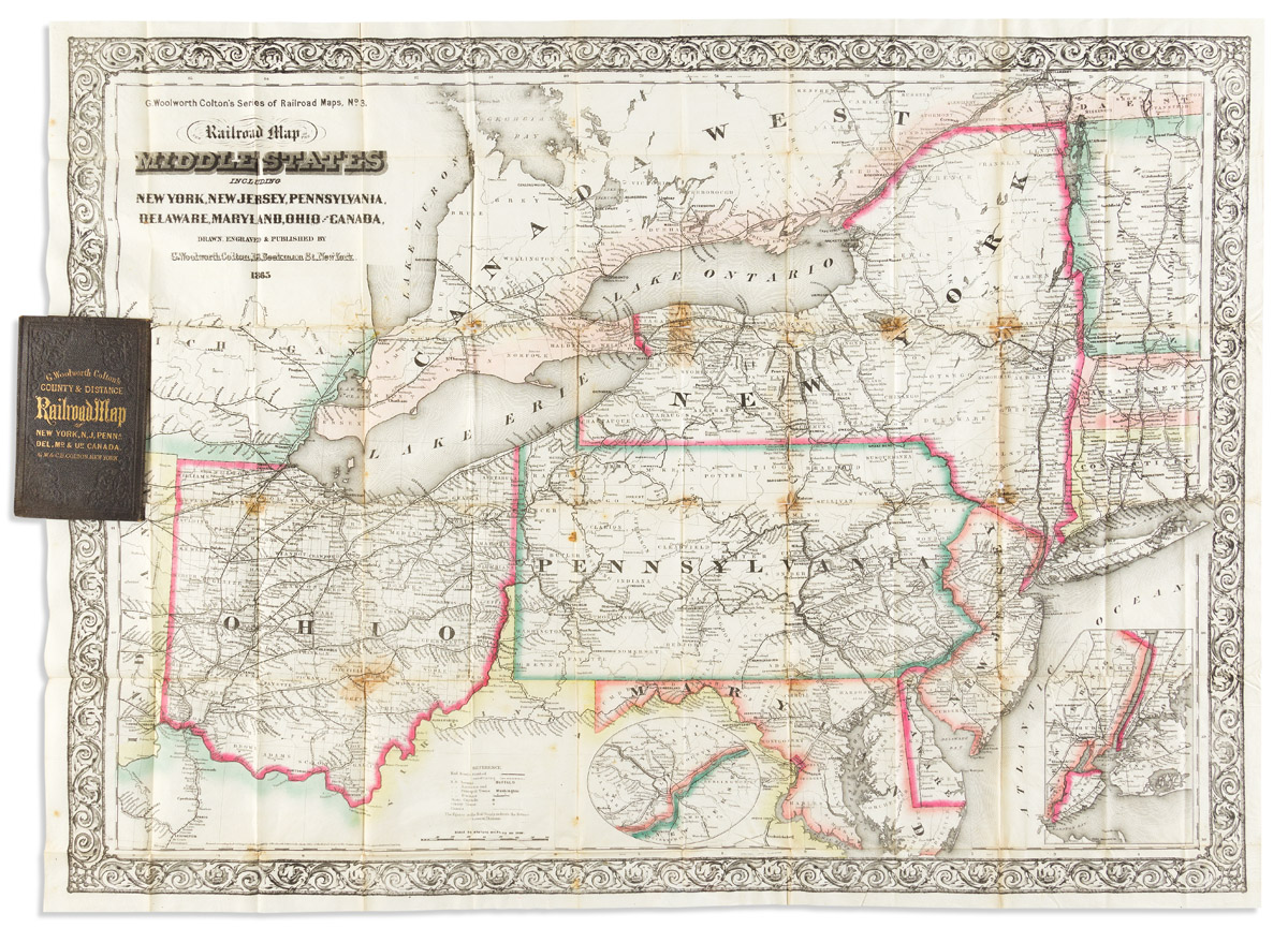COLTON, GEORGE WOOLWORTH. Railroad Map of the Middle States.